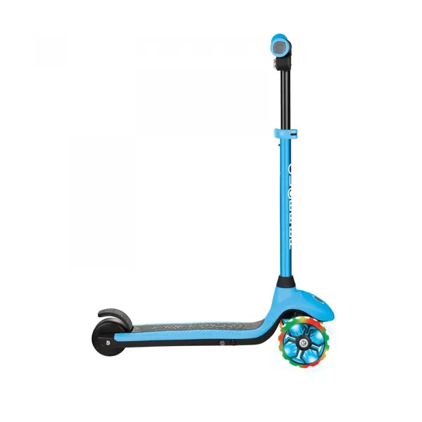 Trotineta Globber E-Motion 4, ghidon reglabil pe inaltime, roti cu LED, motor 80W, autonomie 8-10 km, culoare alabstra