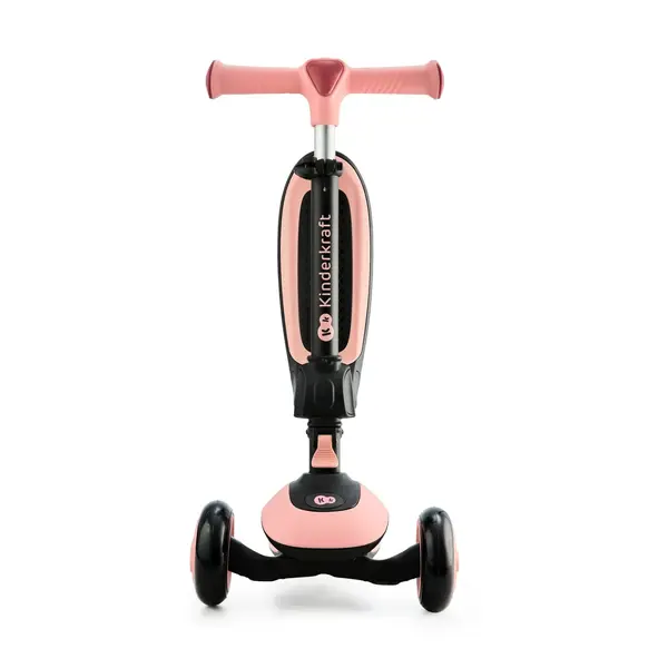 Trotineta Kinderkraft Halley, transformabila, sezut, lumini, pliabila, roz KID922314, la doar 352,00 lei