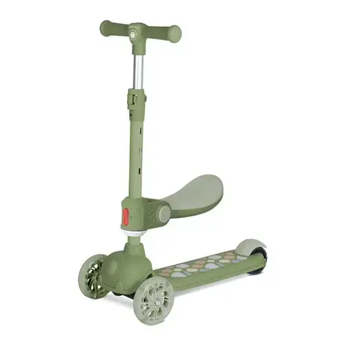 Trotineta Lorelli Jetster Plus, 3 ani+, pana la 20 kg, scaun pliabil si reglabil 4 pozitii, roti PU cu luminite, Verde
