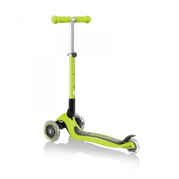 Trotineta pentru copii Globber Junior Verde pliabila, platforma antiderapanta, ghidon din aluminiu reglabil, greutate admisa 50 kg