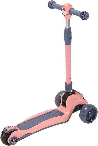 Trotineta pentru copii Nichiduta pink, pliabila, cu ghidon reglabil, manerele ergonomice, muzica, roti silentioase din PU cu lumini LED, dimensiune 29 x 59 x 81 cm