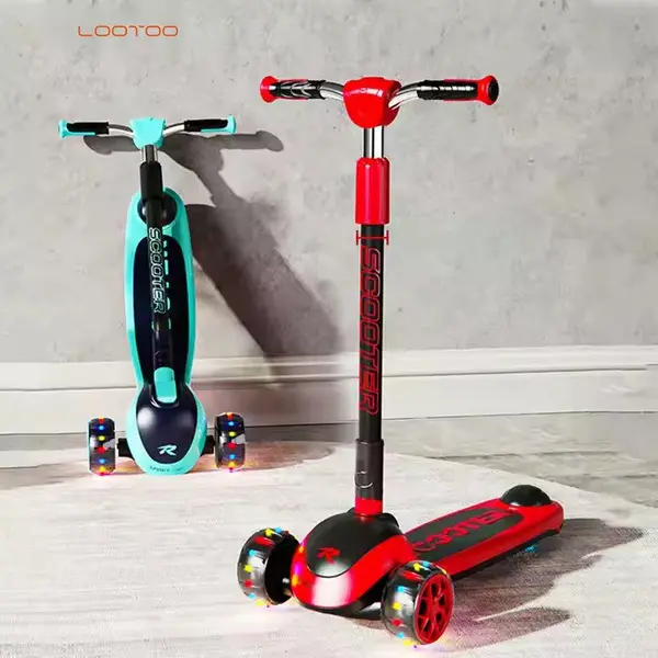 Trotineta pentru copii Nichiduta ScootRide Green cu 3 roti, ghidon reglabil si roti luminoase, inaltime reglabila, dimensiune 73 x 34 x 36 cm