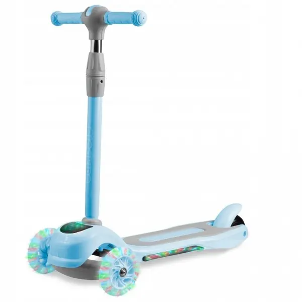 Trotineta pentru copii Ricokids Piko Albastru cu inaltime ghidon reglabila,roti cu lumi LED,cadru din aluminiu, platforma antiderapanta,greutate admisa 35 kg