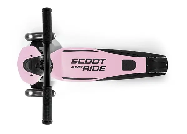 Trotineta pentru copii Scoot and Ride Highwaykick 5 Led Rose, pliabila, reglabila, roti led, greutate suportata 80 kg