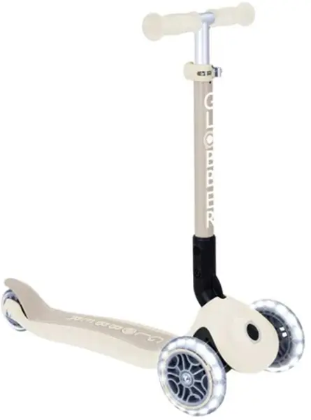 Trotinetă pliabilă Globber - Junior Foldable Lights Eco, alb