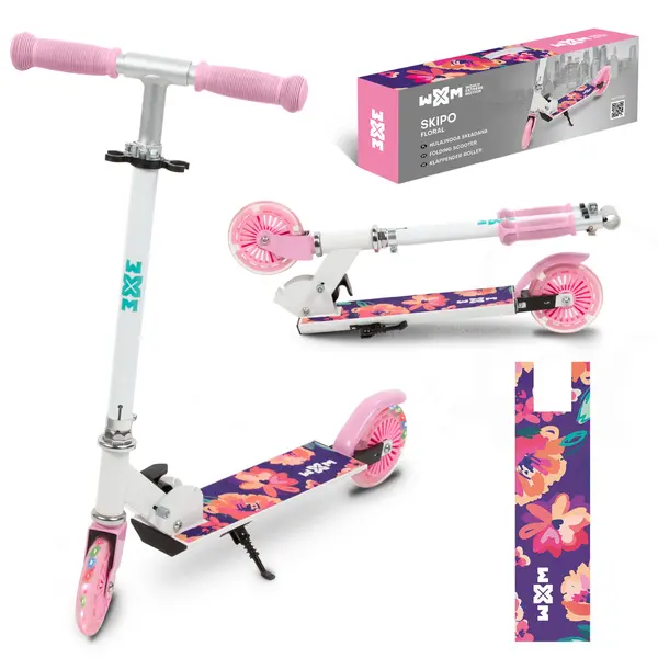 Trotineta WXM SKIPO Floral, pliabila, 2 roti, LED, aluminiu KID098071, la doar 148,00 lei