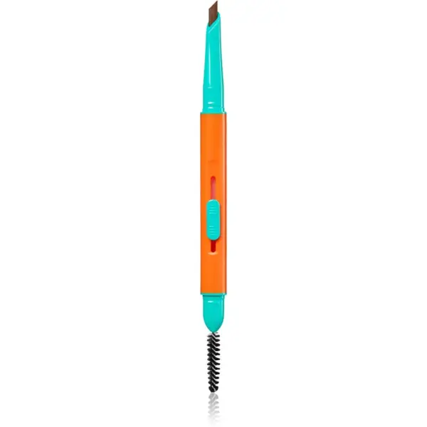 Trouble Maker Feral Brow Blade creion pentru sprancene perie 2 in 1 culoare Medium Brown 0.12 g