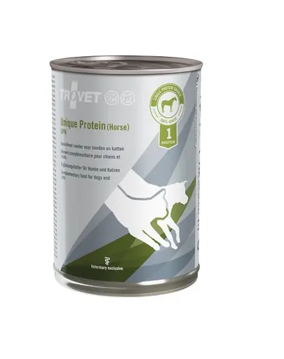 TROVET Unique Protein Horse UPH dieta veterinara caini si pisici 6x400 g carne de cal