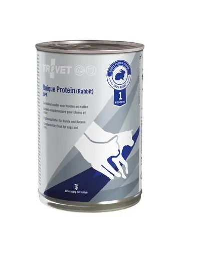 TROVET Unique Protein Rabbit UPH hrana monoproteica pentru caini si pisici 400 g cu iepure