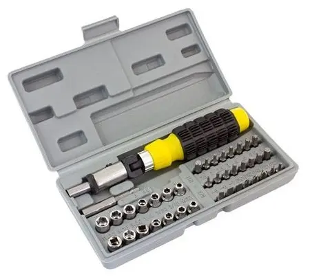 Trusa 41 Piese Surubelnita cu clichet si maner ergonomic 14 tubulare 8 biti 24 biti de precizie 2 adaptoare