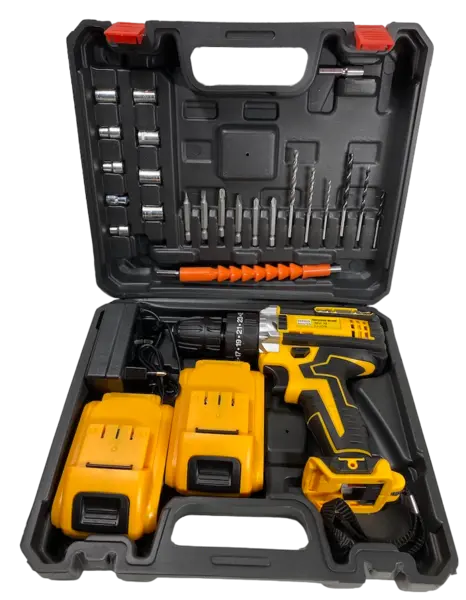 Trusa Bormasina cu percutie 2 acumulatori 36V 5Ah cu 26 accesorii