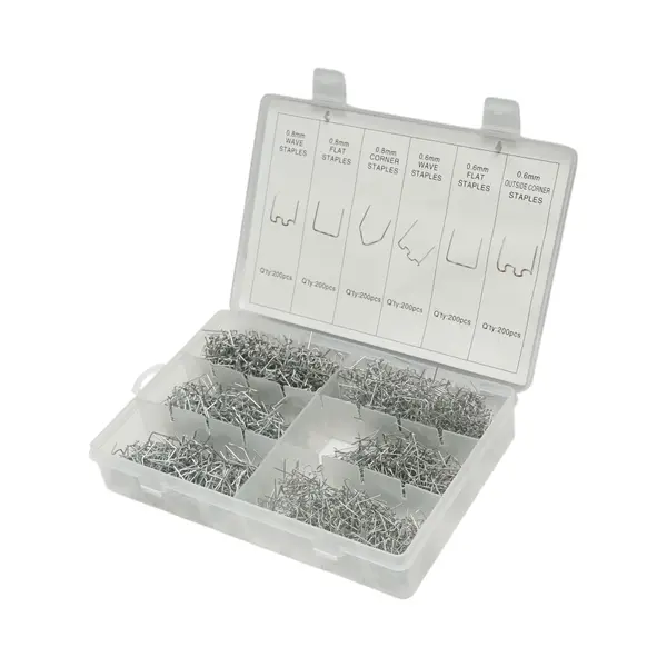 Trusa capse pentru pistol lipit plastic 1200 piese