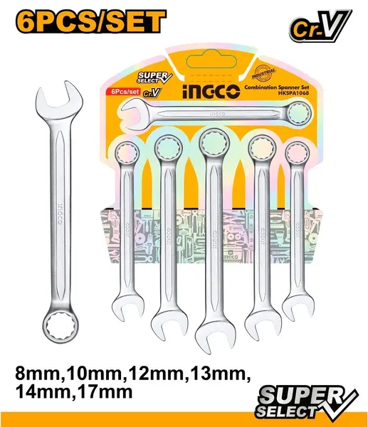 Trusa Chei Combinate 6 buc 8-17mm INGCO HKSPA1068