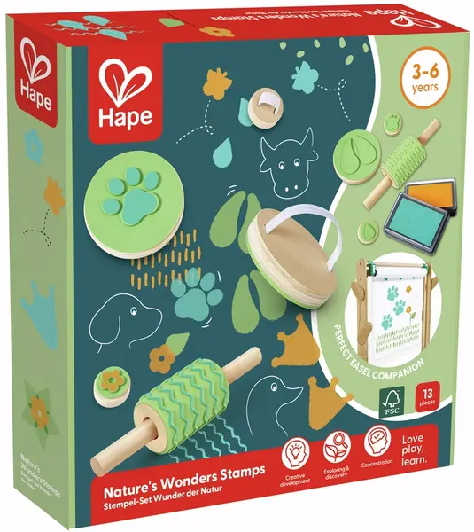 Trusă creativă Hape International - Printuri „Minunile Naturii'', 13 piese