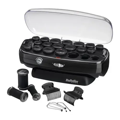 Trusă de bigudiuri electrice BaByliss RS035E, 50W, 20 bucati, Invelis ceramic, Functie Ionica (Negru)