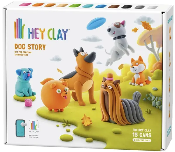 Trusă de modelat argilă Hey Clay - Povești cu câini