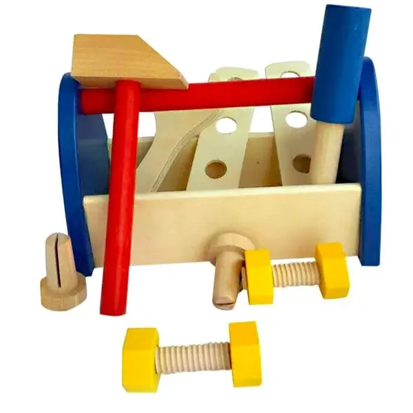 Trusa de scule din lemn pentru copii - Set educativ ZukiToys.ro