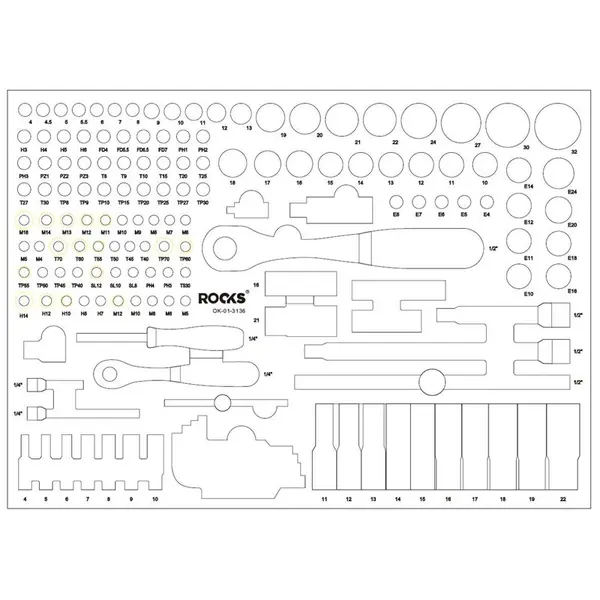 Trusa de scule ROOKS OK-01.3136