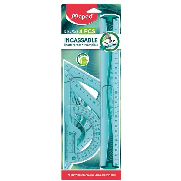 Trusa geometrie, 4 piese, Incassable, Maped Flex