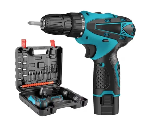 Trusa surubelnita electrica fara fir cu 2 acumulatori 12V cu 24 de accesorii incluse 2 viteze