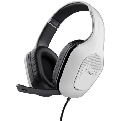 Trust Casti Gaming cu fir Trust GXT415PS ZIROX, drivere 50mm, microfon pliabil, compatibil PC, PS4/PS5/Xbox, cablu 1,2m, alb/negru