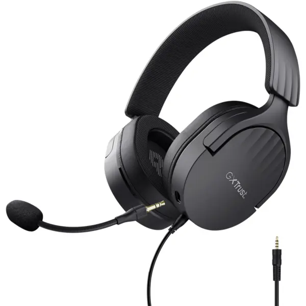 Trust Casti Gaming cu fir Trust GXT489 FAYZO, headset, compatibil PC, PS5, PS4, Xbox Series X|S, Switch, Mobile, microfon, noise-cancelling, Negru