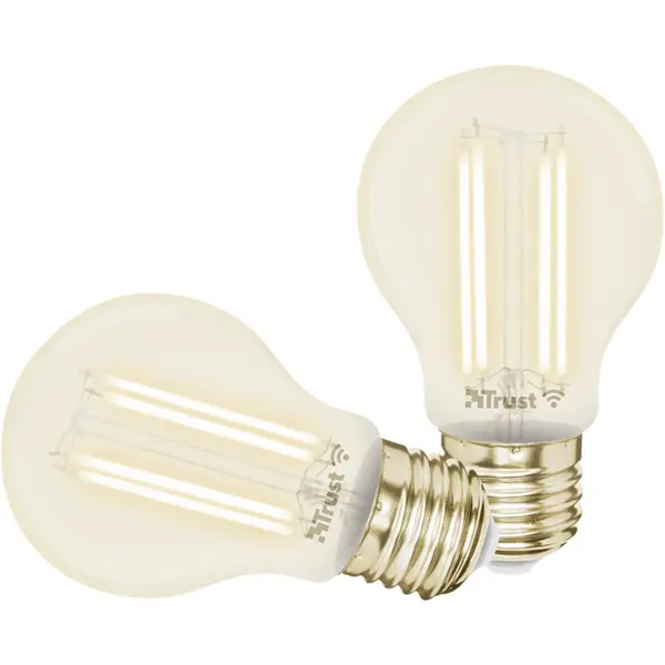 Trust Pachet 2 becuri Trust LED filament WiFi, E27, luminozitate 470 lm, clasa energetica A+