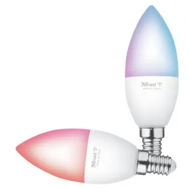 Trust Pachet 2 becuri Trust smart LED RGBCW WiFi, E14 luminozitate 470 lm, clasa energetica A+