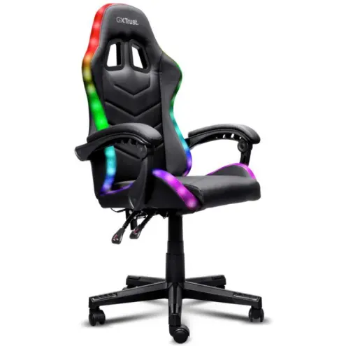 Trust Scaun gaming Trust GXT 704 Roniq RGB, greutate suportata 110 kg, material PU leather, Negru