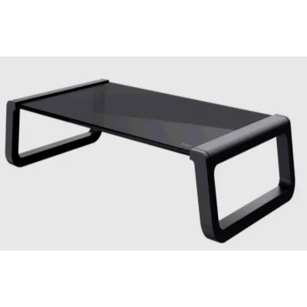 Trust Suport pentru monitor Trust Monta, 41 x 22 x 10 cm, sticla securizata, Organizator pentru birou pentru laptop, computer, Mac, PC, notebook, Negru