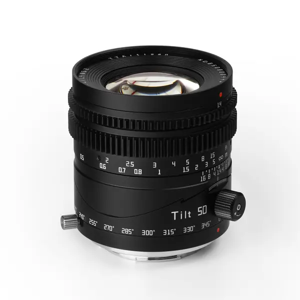 TTArtisan Tilt 50mm F1.4 Obiectiv Sony E, Full Frame, Focalizare Manuala, Functie Tilt 8°, 7 Elemente in 6 Grupuri, Filtru 62mm