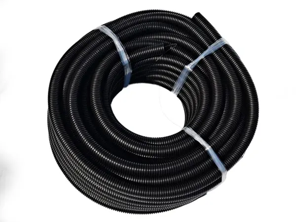 Tub gofrat negru 320N, HF, stabilizat UV, cu fir, 50 ml D20