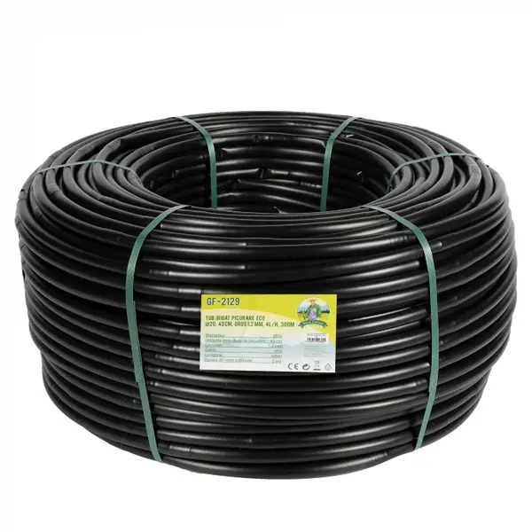 Tub irigat picurare Micul Fermier GF-2129, ECO A 20, 40cm, 1.2mm, 4L h, 300m