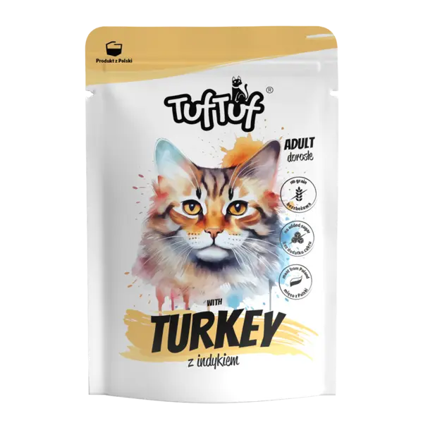 TUF TUF Pisică - Plic Hrană Umedă cu Curcan (Fără Cereale) 100g