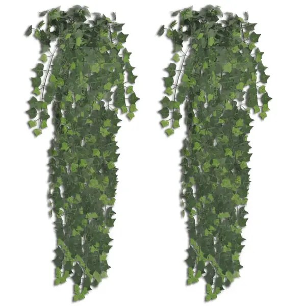 Tufis de iedera artificiala, 2 buc., verde, 90 cm