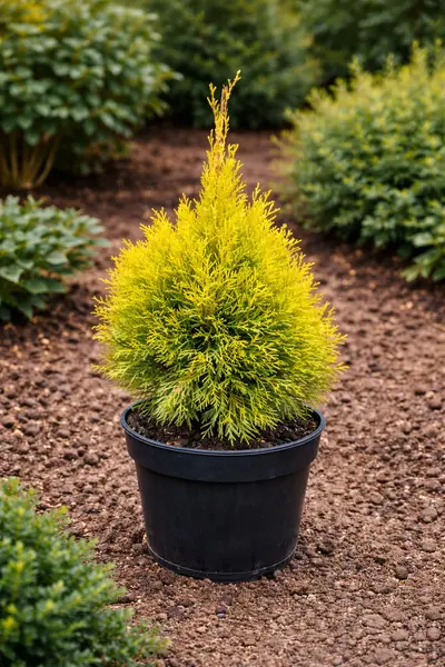 Tuia Gold Smaragd (Thuja Occidentalis) - Gard Viu Galben-Auriu, Ghiveci C3, 30 cm