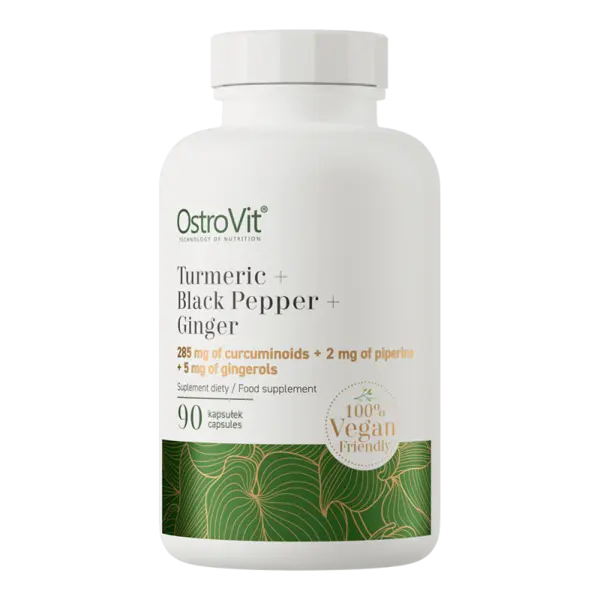 Turmeric + Ghimbir + Piper negru, 90 capsule, OstroVit
