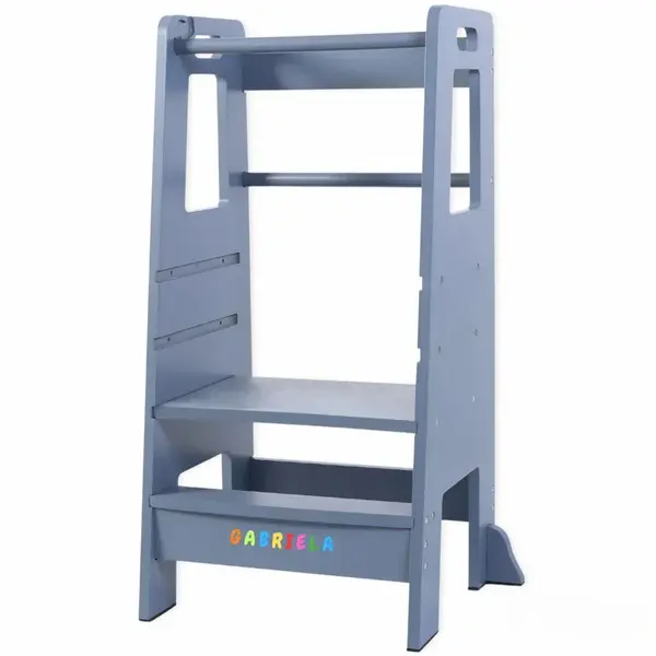 Turn de Invatare pentru Copii - Inaltator de tip Learning Tower cu Treapta de urcare antiderapanta si Balustrade de Protectie - Default Title