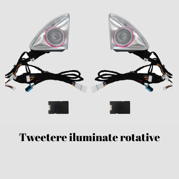 Tweetere rotative iluminate dedicate Mercedes-Benz E Class W214 2024-2025, RGB Acrilice 2 in 1 Statice cu efect RGB, Control din Aplicatie Bluetooth