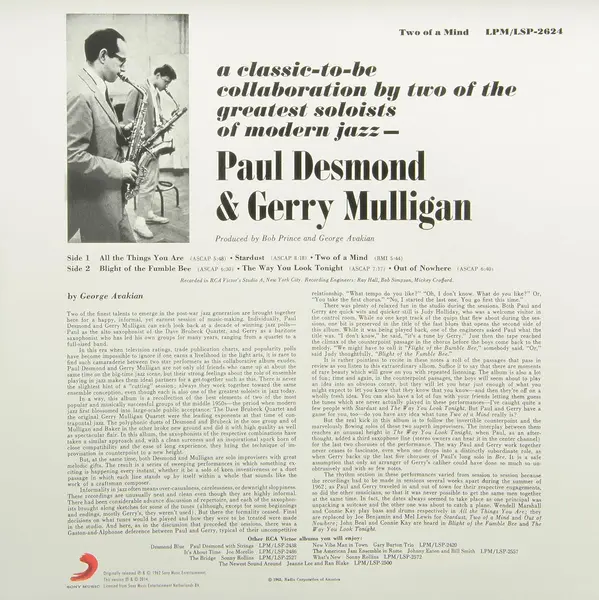 Two of a Mind - Vinyl | Paul Desmond, Gerry Mulligan
