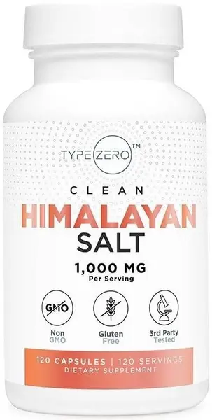 Type Zero Clean Himalayan Salt, 1000 mg, 120 capsule, Nutricost