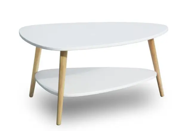 UB Masuta de cafea OVALA alba placa din MDF 90x67x45 cm
