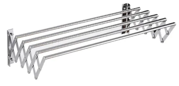 UB Uscator rufe din aluminiu retractabil cu prindere in perete si 5 bare