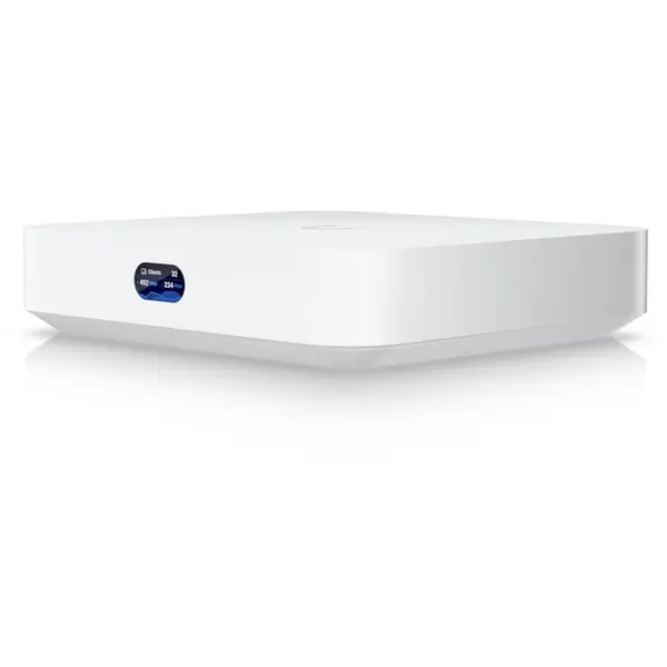UBIQUITI Router Ubiquiti UniFi Cloud Gateway Ultra, 4 porturi Ethernet, 3 GB memorie, 127,6x141,8x30 mm, Alb