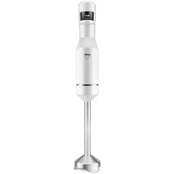 Ufesa Blender de mana Ufesa Stellar 1500 Max, 1500 W, functie Turbo, 4 lame din otel inoxidabil, picior metalic inox, Alb