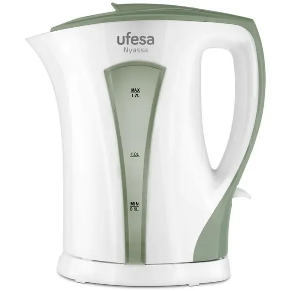 Ufesa Fierbator de apa Ufesa Nyassa Kettle, capacitate 1.7L, putere 2200 W, Alb/Verde