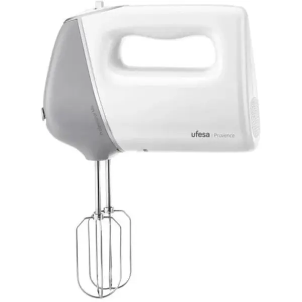 Ufesa Mixer de Mana UFESA Provence, 600W, 5 Viteze + Turbo, Accesorii Inox, Alb/Gri