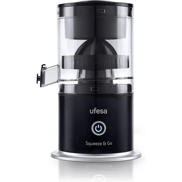 Ufesa Storcator de citrice Ufesa Squeeze & Go, electric, cu incarcare USB-C, portabil – pentru portocale, lamai si lime, baterie de 1500 mAh, capacitate 220 ml, fara BPA, Negru