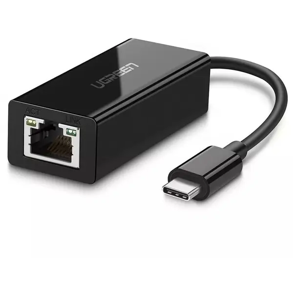 Ugreen ADAPTOR RETEA Ugreen, US236 extern, USB Type-C (T) la port 10/100/1000 Mbps RJ-45, negru 50307