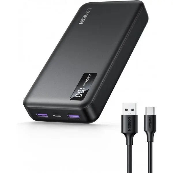 Ugreen Baterie Externa UGREEN PB312, 20000mAh, 22.5W, QC + PD, 1 x USB-C - 2 x USB-A, Neagra